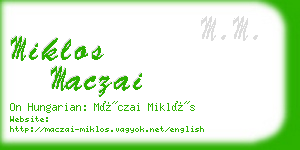 miklos maczai business card